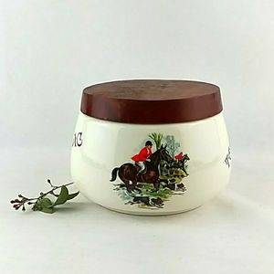 VINTAGE WHITECROSS HUMIDOR/JAR ITALY HUNT SCENE TOBACCO TABAC